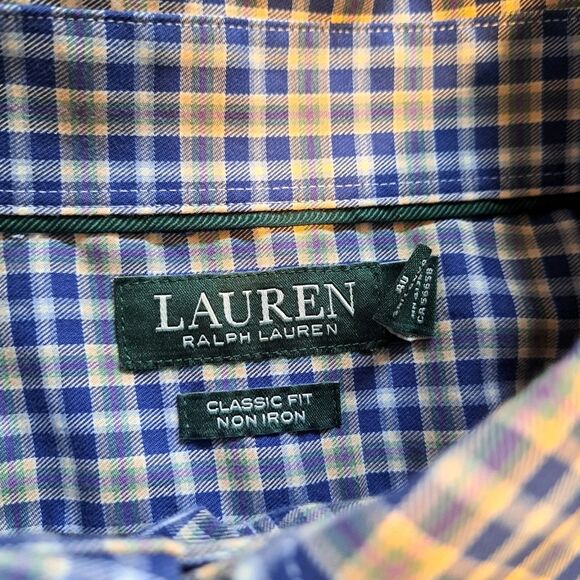 Lauren Ralph Lauren Classic Fit Long Sleeve Button Shirt Plaid Non Iron 17 32/33 - Picture 3 of 12